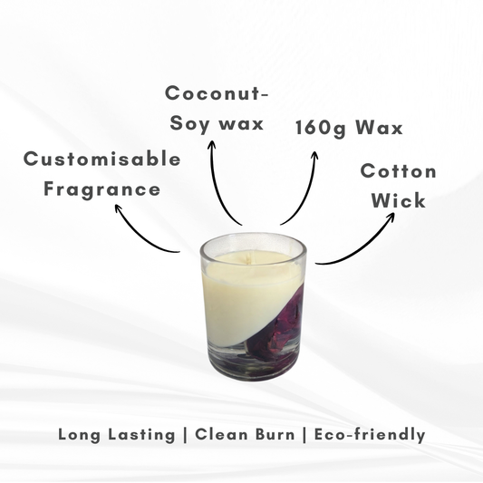 Flora Frost Scented Candle | Coconut-Soy Wax | 420g | Botanical-touch Candle