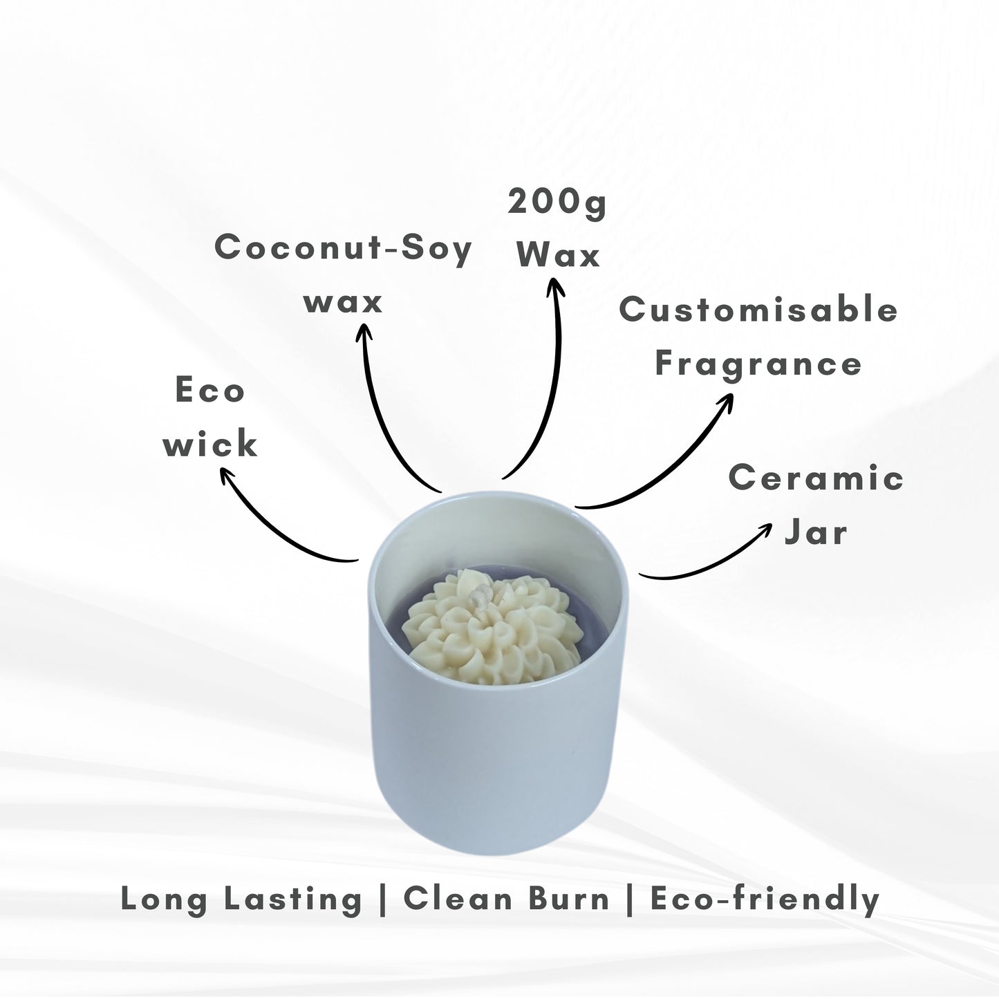Ceramic Carnation Jar Scented Candle | 400g | Coconut-Soy Wax | Decorative Candle