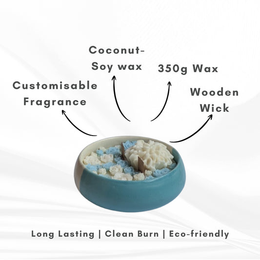 Ceramic Garden Reverie Scented Candle | 660g | Ceramic Jar | Coconut-Soy Wax | Luxury Candle