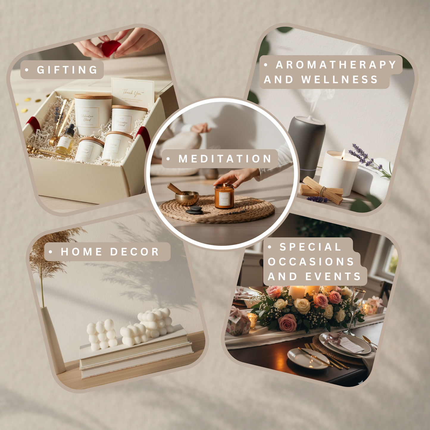 Mystic Stripes Scented Pillar Candle | Premium Soy Wax | Decorative Pillar Candle