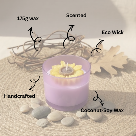 Sunshine Blossom Scented Candle | Coconut-Soy Wax | Home Decor | Gifting | Aromatherapy