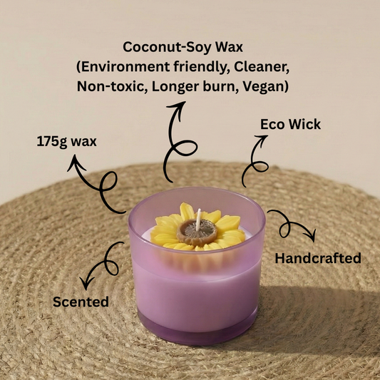 Sunshine Blossom Scented Candle | Coconut-Soy Wax | Home Decor | Gifting | Aromatherapy