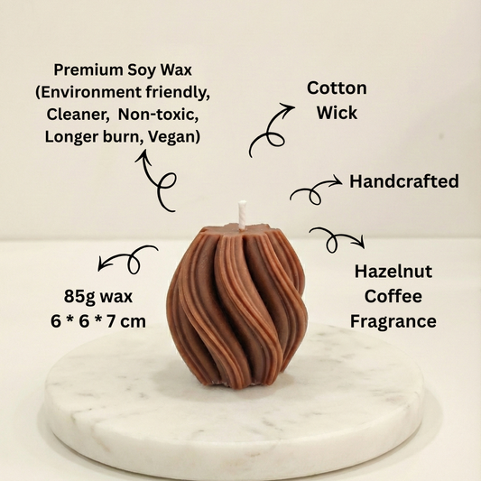 Swirl Twirl Scented Candle | Pure Soy Wax | 85g | Decorative Candle