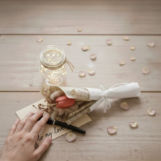 Mini Tulip Bouquet Candle | Flower Melts | Premium Soy Wax | Rose Fragrance | Gifting