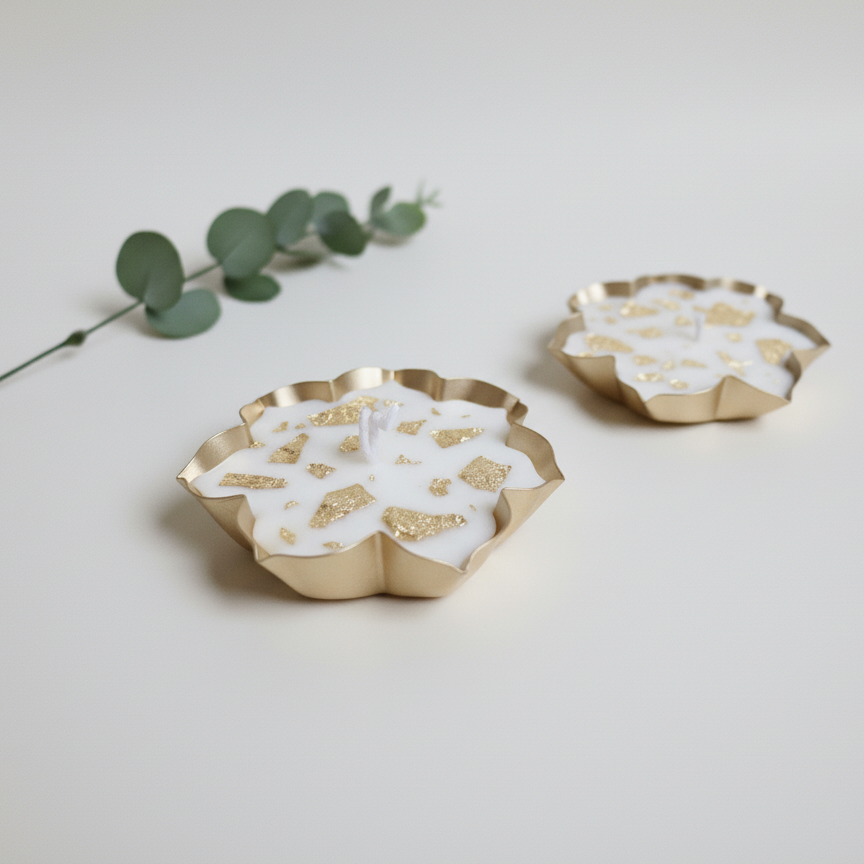 Lotus Urli Scented Candle | 75g-200g Each | Coconut-Soy Wax | Festive Decorative Candle
