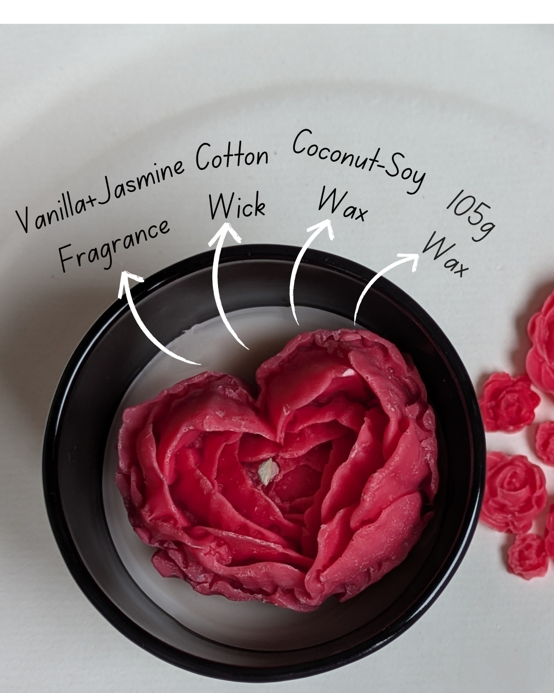 Jasmine Vanilla Heartbeat Scented Candle | Soy Wax Blend | 255g | Aromatic Jar Candle