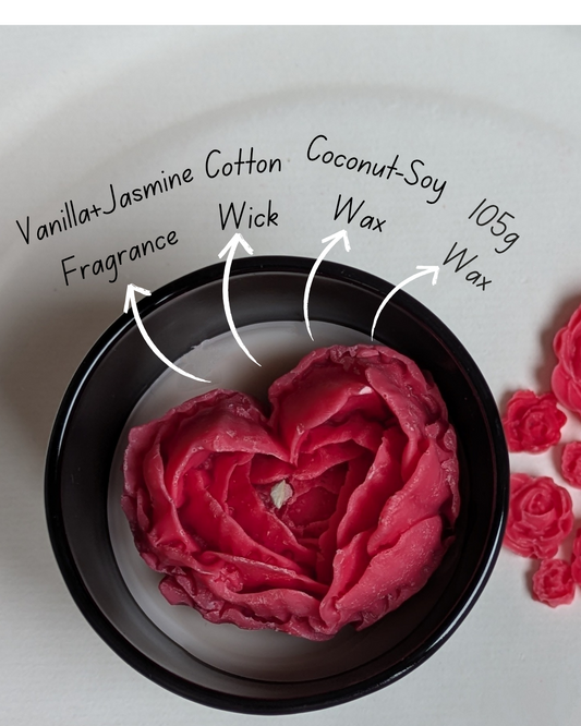 Jasmine Vanilla Heartbeat Scented Candle | Soy Wax Blend | 255g | Aromatic Jar Candle