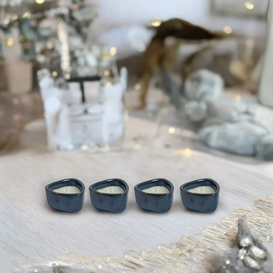 Ceramic Trilume Scented Candle Pack of 4 | 150g Each | Coconut-Soy Wax | Decorative Candle