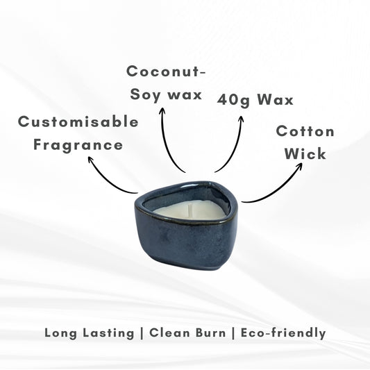 Ceramic Trilume Scented Candle | Pack of 4 | 150g Each | Coconut-Soy Wax | Decorative Candle