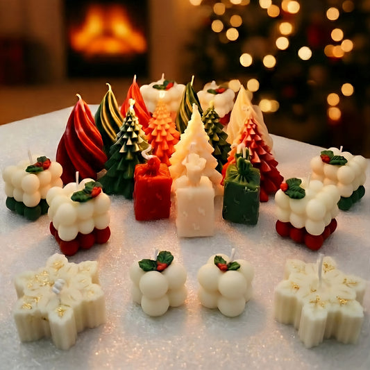 Christmas Candles Combo | Set of 6 | Vanilla Fragrance| Premium Soy Wax | Christmas Celebration
