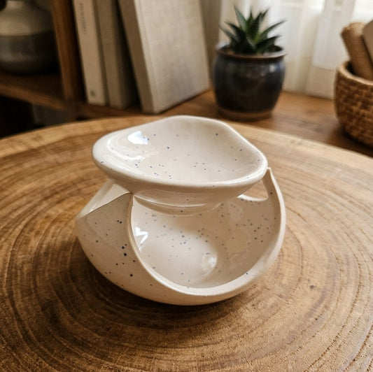 Ceramic Wax Diffuser with Detachable Tray | Free 10 Flower Wax Melts