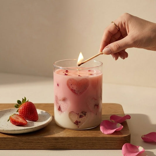 Love Heart Scented Jar Candle | Pink