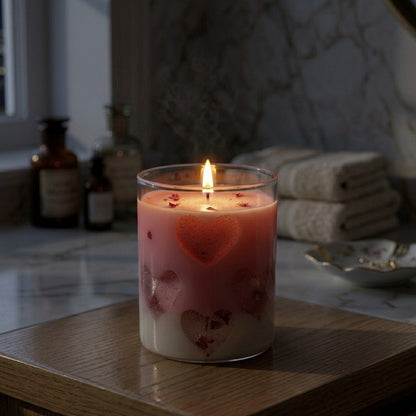 Love Heart Scented Jar Candle | Pink