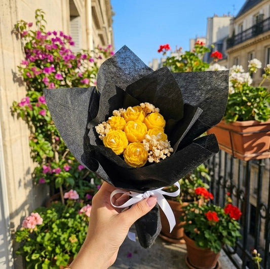 Mini Yellow Scented Bouquet Candle
