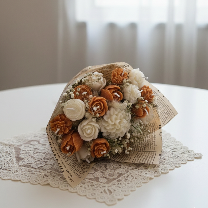 Peach_White_Bouquet_Candle_1