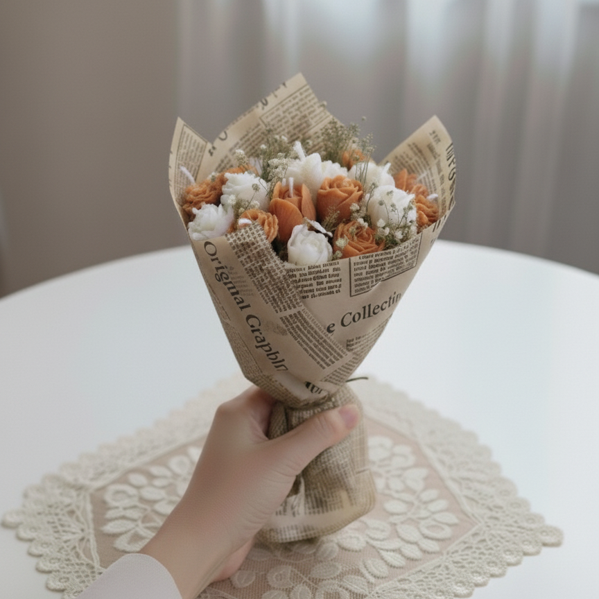 Peach_White_Bouquet_Candle_5