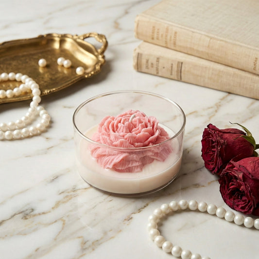 Peonywood Scented Candle | Bowl Jar | Coconut-Soy Wax | 310g | Minimalist Design