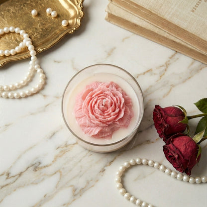 Peonywood Scented Candle | Bowl Jar | Coconut-Soy Wax | 310g | Minimalist Design