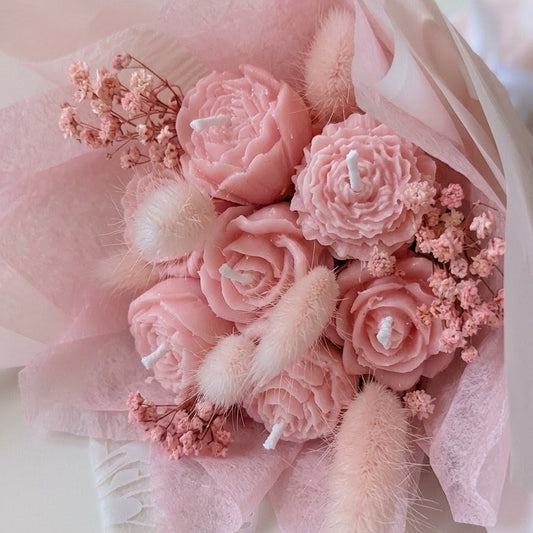 Mini Pink Blush Scented Bouquet Candle