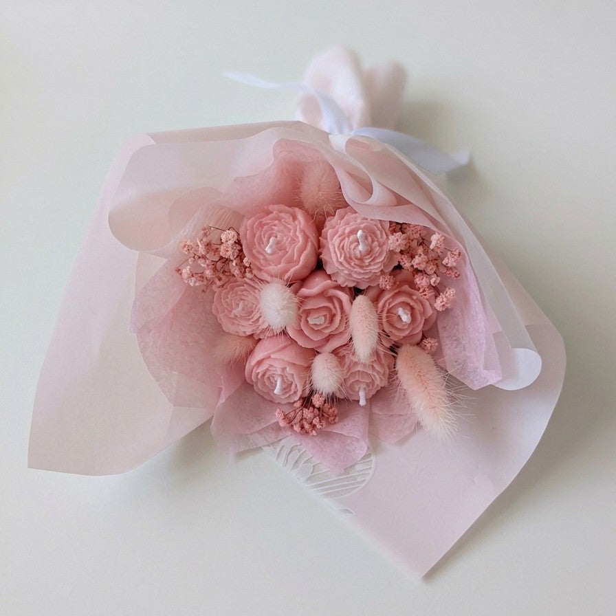 Mini Pink Blush Scented Bouquet Candle