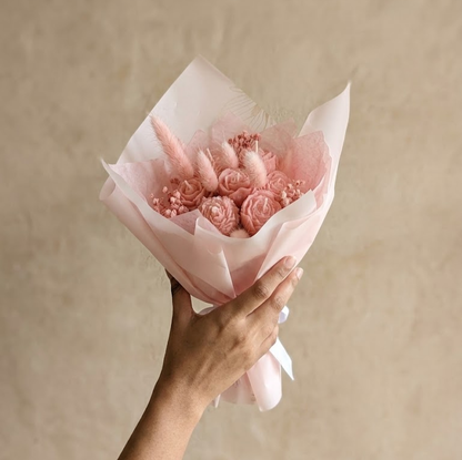 Mini Pink Blush Scented Bouquet Candle