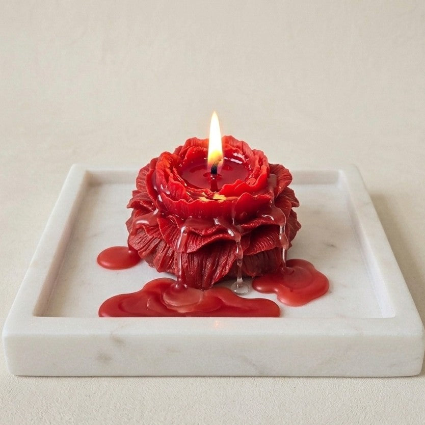Red Peony Scented Bouquet Candle