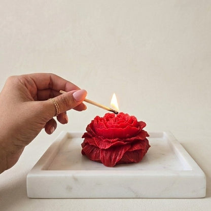 Red Peony Scented Bouquet Candle