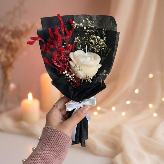 Big Rose Bouquet Scented Candle | Flower Melt | Rose Fragrance | Natural Soy Wax