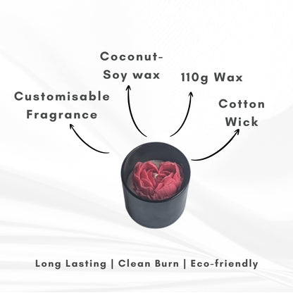 Rose Heartbeat Scented Candle | Coconut-Soy Wax | 260g | Minimalist design