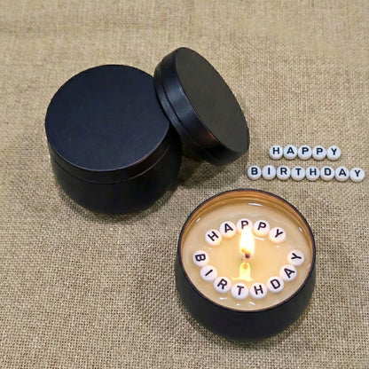 Secret Message Candle | Black Matte Tin Jar | Coconut-Soy Wax | Best for Convey Feelings | Aromatherapy