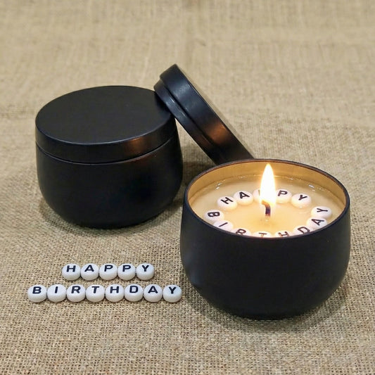 Secret Message Candle | Black Matte Tin Jar | Coconut-Soy Wax | Best for Convey Feelings | Aromatherapy, Gifting | Customise your Message
