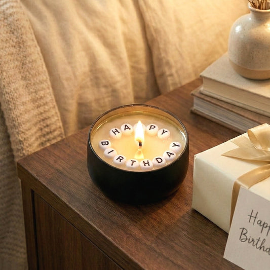 Secret Message Candle | Black Matte Tin Jar | Coconut-Soy Wax | Best for Convey Feelings | Aromatherapy