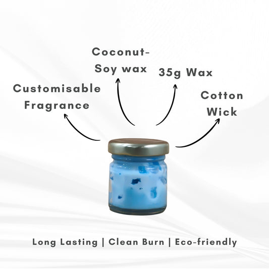 Tiny Tranquil Scented Candle | Pack of 4 | Mini Jar | Coconut-Soy Wax | 90g Each | Minimalist Design