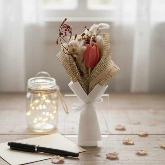 Mini Tulip Bouquet | Premium Soy Wax | Rose Fragrance | Best for Gifting