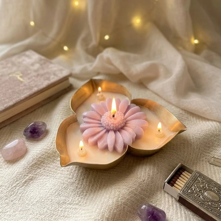 Lotus Urli Scented Candle | Daisy on top
