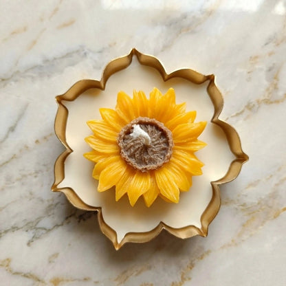 Lotus Urli Scented Candle | Sunflower on top