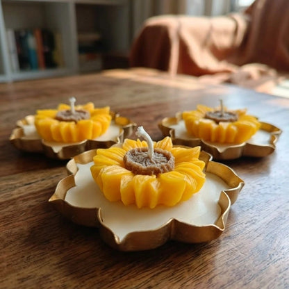 Lotus Urli Scented Candle | Sunflower on top
