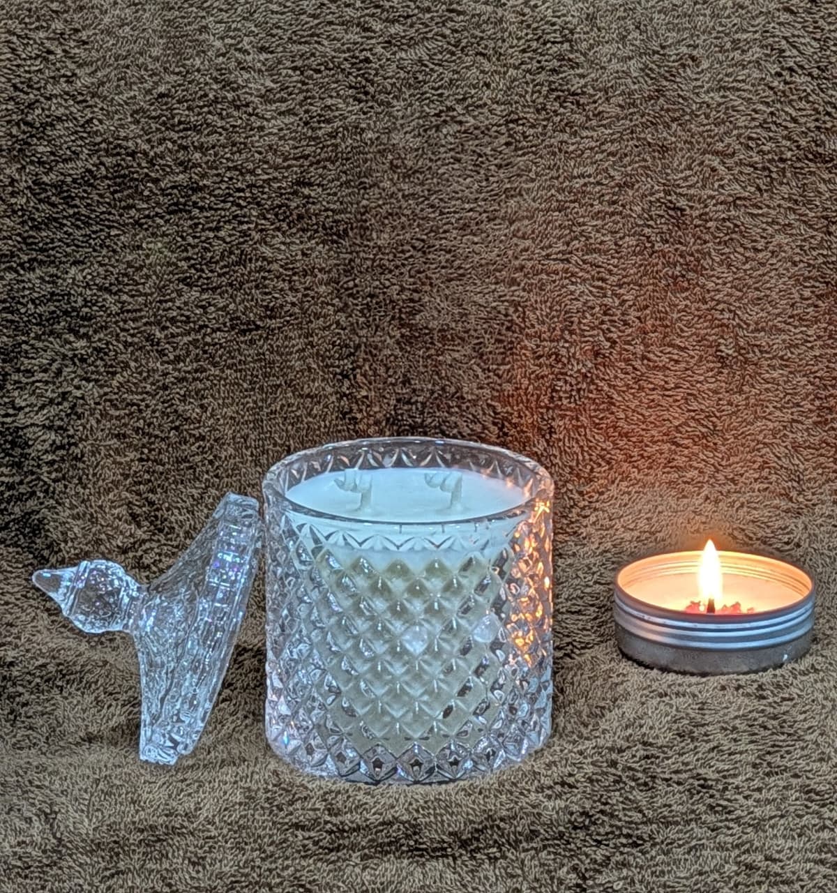 Crystal Jar Candle – 300g | Coconut-Soy Wax | Customisable Fragrance | 50–60 Hour Burn