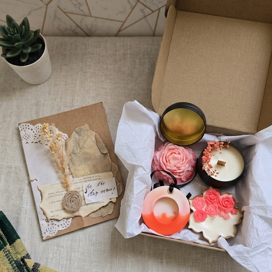 Gift Set with Vintage Handmade Card