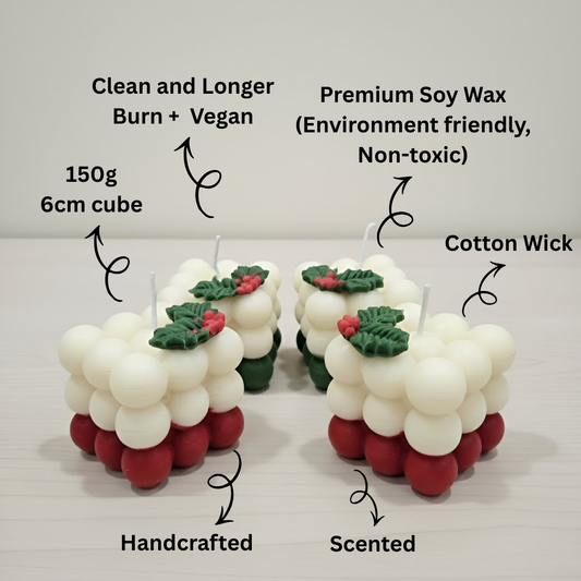 Christmas Candles Combo | Set of 6 | Vanilla Fragrance| Premium Soy Wax | Christmas Celebration