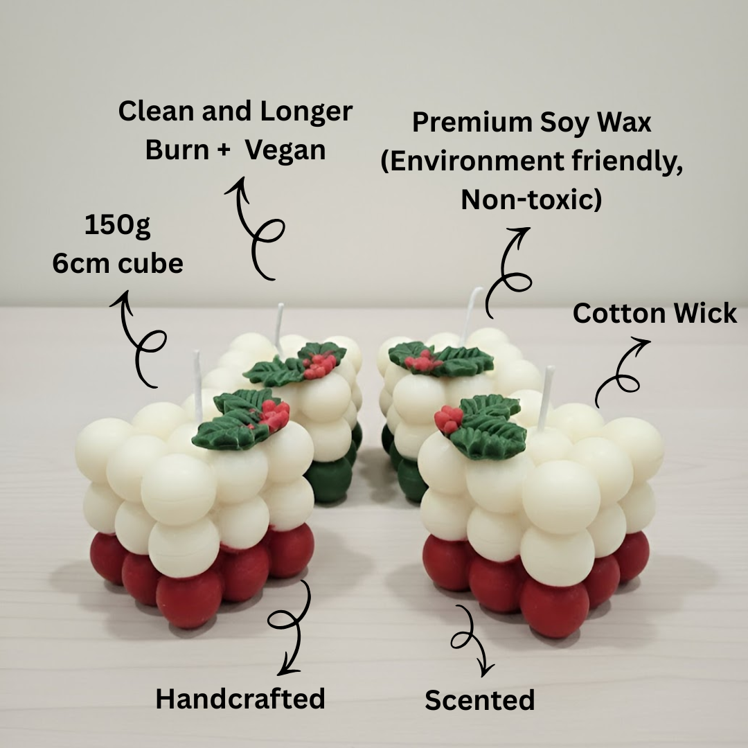 Christmas Candles Combo | Set of 6 | Vanilla Fragrance| Premium Soy Wax | Christmas Celebration