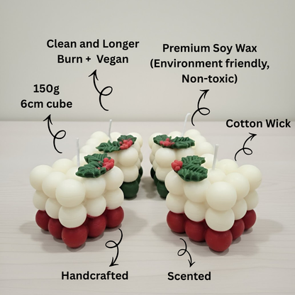Christmas Candles Combo | Set of 6 | Vanilla Fragrance| Premium Soy Wax | Christmas Celebration