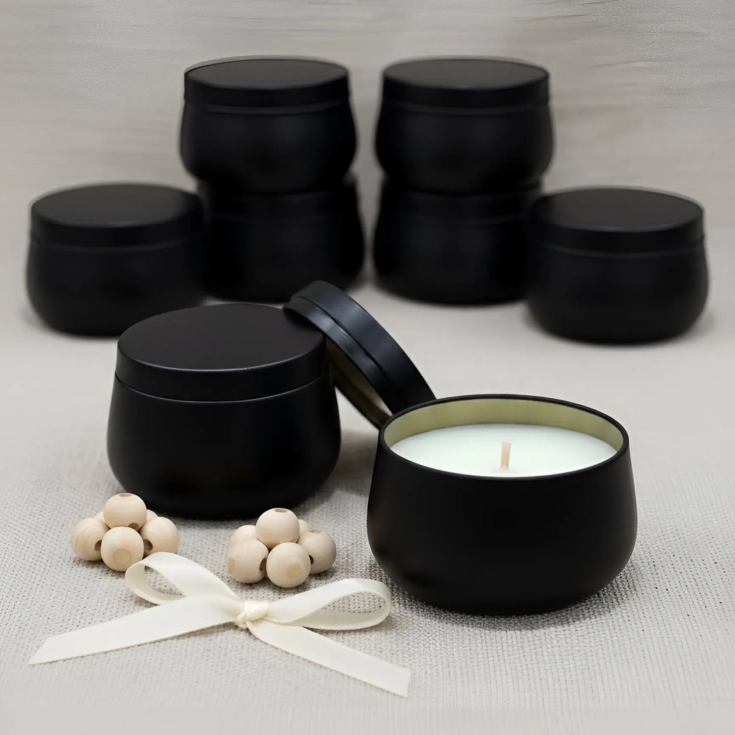 Black Matte Tin Scented Jar Candle