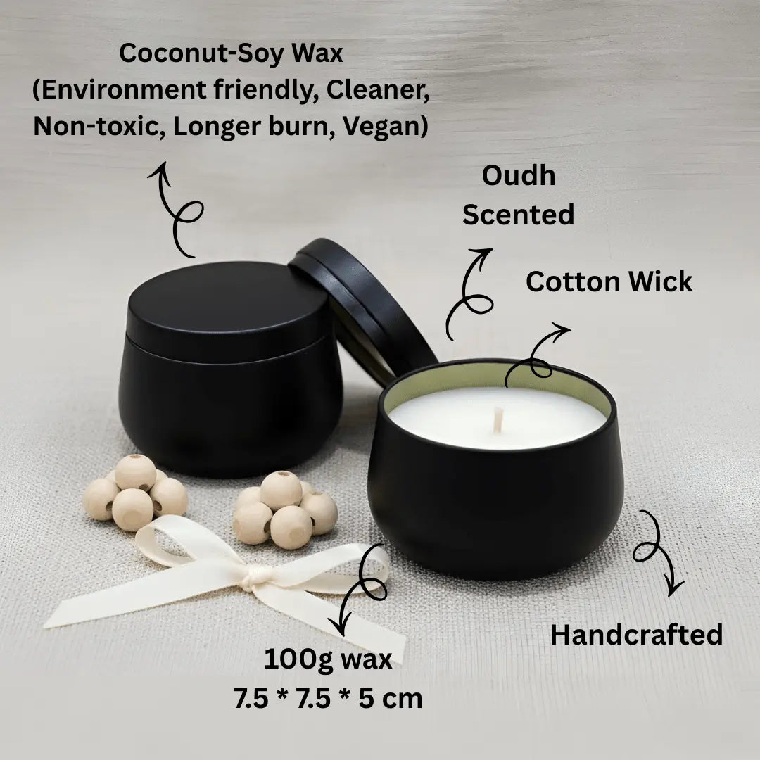 Black Matte Tin Scented Jar Candle