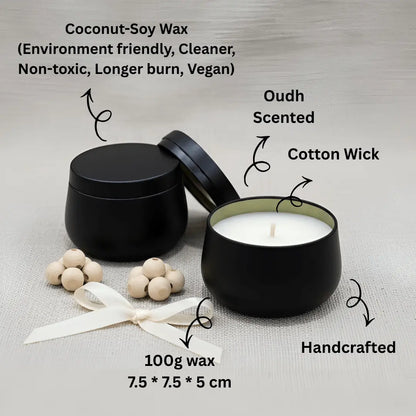 Black Matte Tin Scented Jar Candle