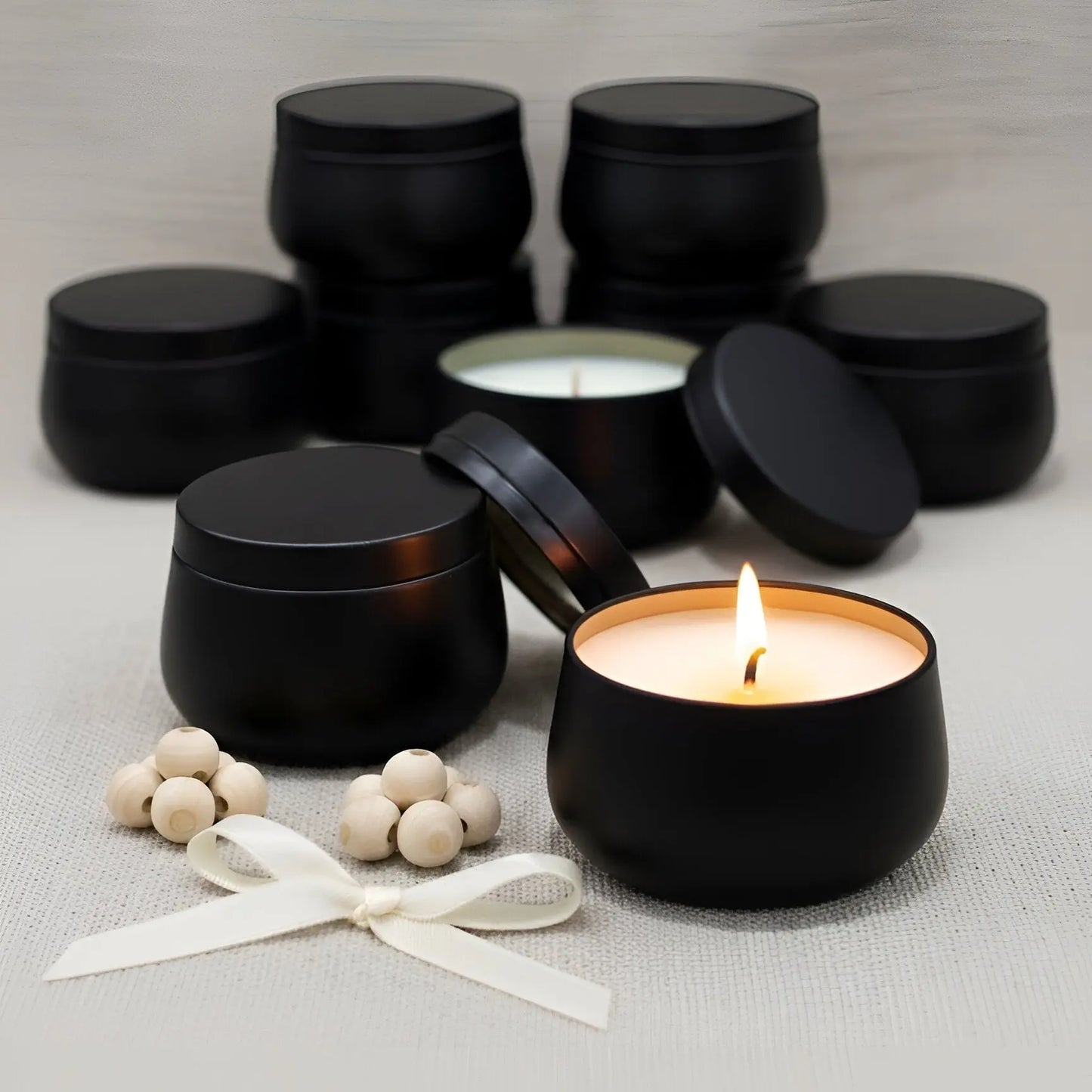 Black Matte Tin Scented Jar Candle