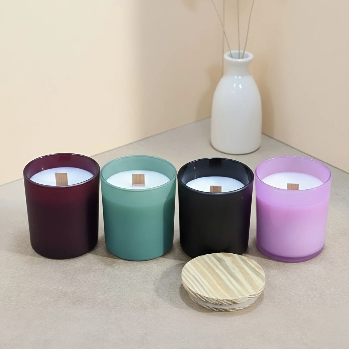 Calm Cascade Scented Jar Candle | Matte Jar Finish with Bamboo Lid