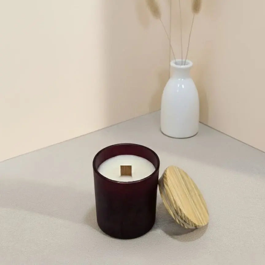 Calm Cascade Scented Jar Candle | Matte Jar Finish with Bamboo Lid