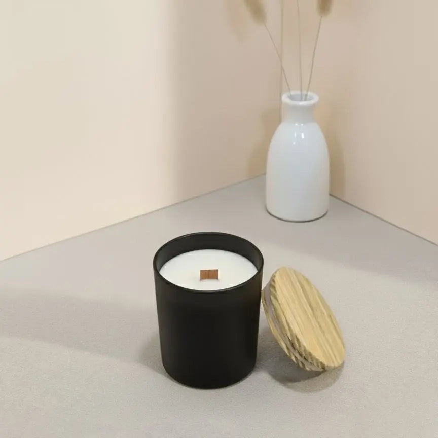 Calm Cascade Scented Jar Candle | Matte Jar Finish with Bamboo Lid