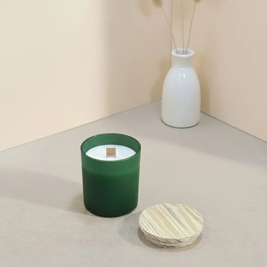 Calm Cascade Scented Jar Candle | Matte Jar Finish with Bamboo Lid